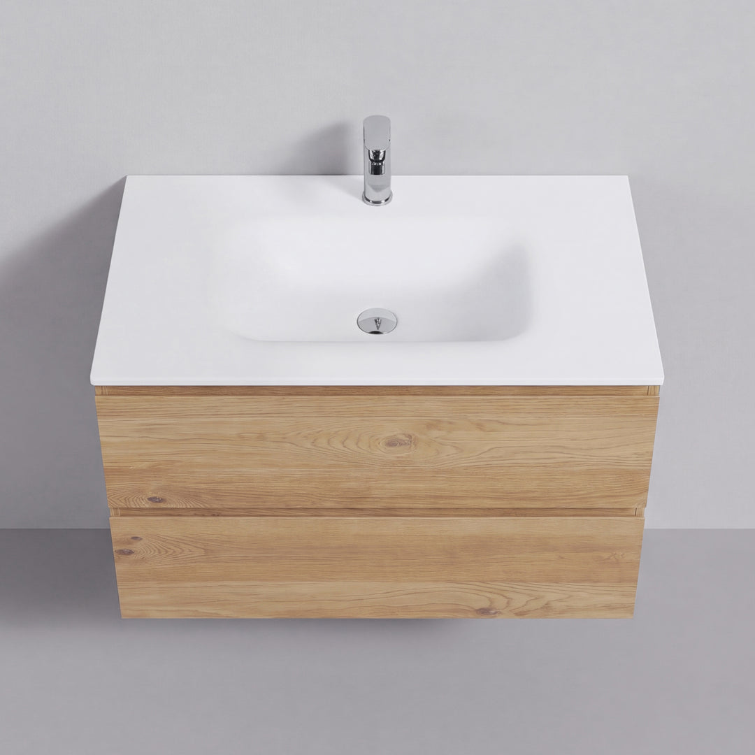 BAI Sonoma 34-inch Floating Bathroom Vanity with Matte White Sink