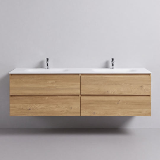 BAI Sonoma 68-inch Floating Bathroom Vanity with Matte White Double Sink