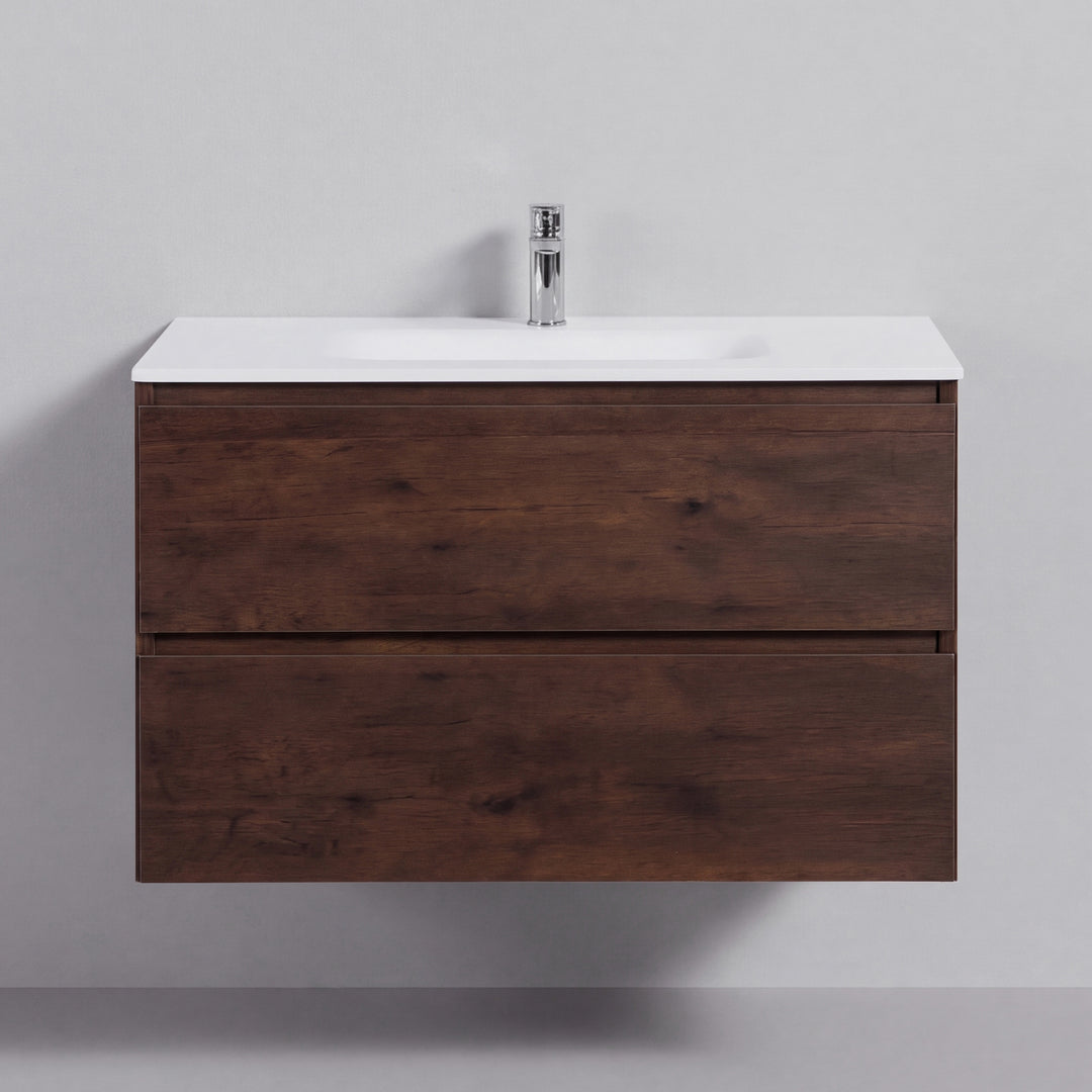 BAI Sonoma 34-inch Floating Bathroom Vanity with Matte White Sink