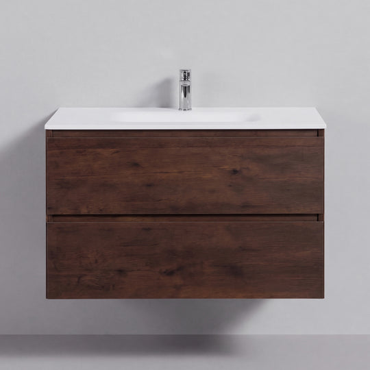 BAI Sonoma 34-inch Floating Bathroom Vanity with Matte White Sink