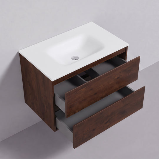 BAI Sonoma 34-inch Floating Bathroom Vanity with Matte White Sink