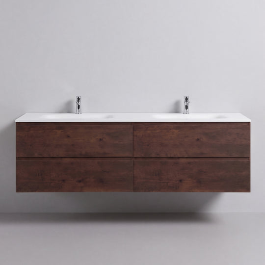 BAI Sonoma 68-inch Floating Bathroom Vanity with Matte White Double Sink