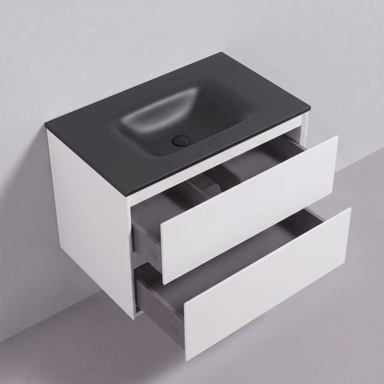 BAI Sonoma 34-inch Floating Bathroom Vanity with Matte Black Sink