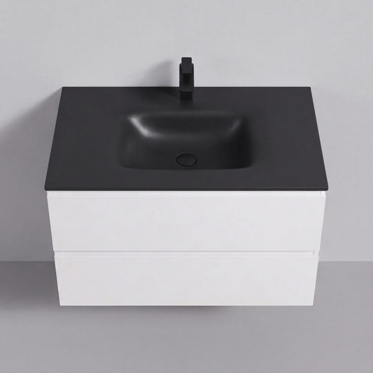 BAI Sonoma 34-inch Floating Bathroom Vanity with Matte Black Sink