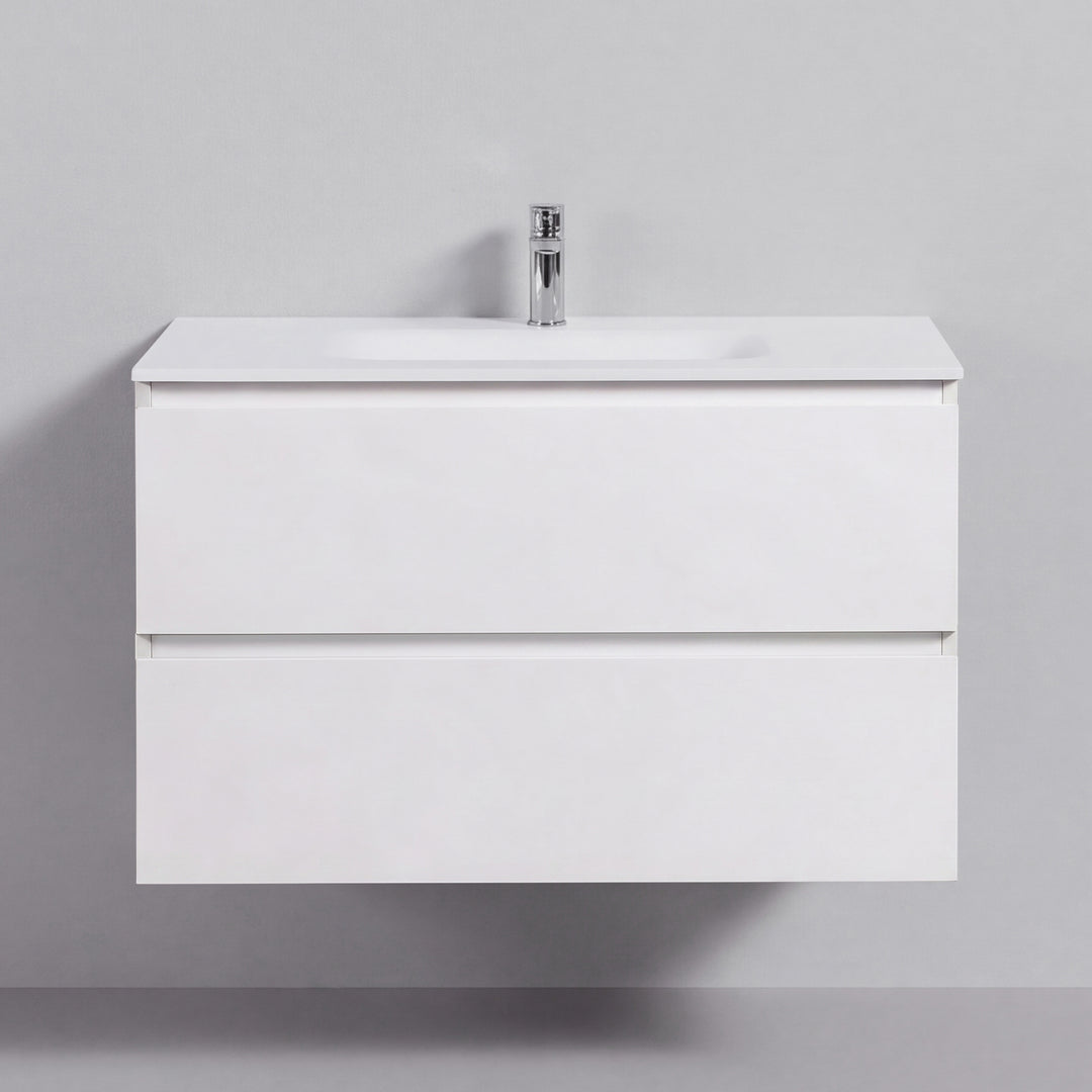 BAI Sonoma 34-inch Floating Bathroom Vanity with Matte White Sink