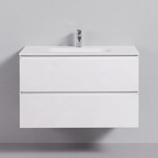 BAI Sonoma 34-inch Floating Bathroom Vanity with Matte White Sink