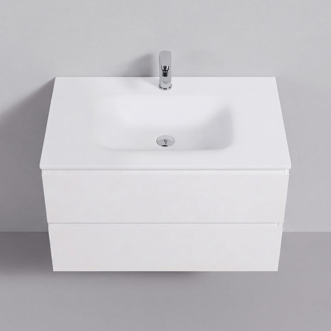 BAI Sonoma 34-inch Floating Bathroom Vanity with Matte White Sink