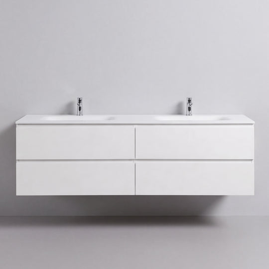 BAI Sonoma 68-inch Floating Bathroom Vanity with Matte White Double Sink