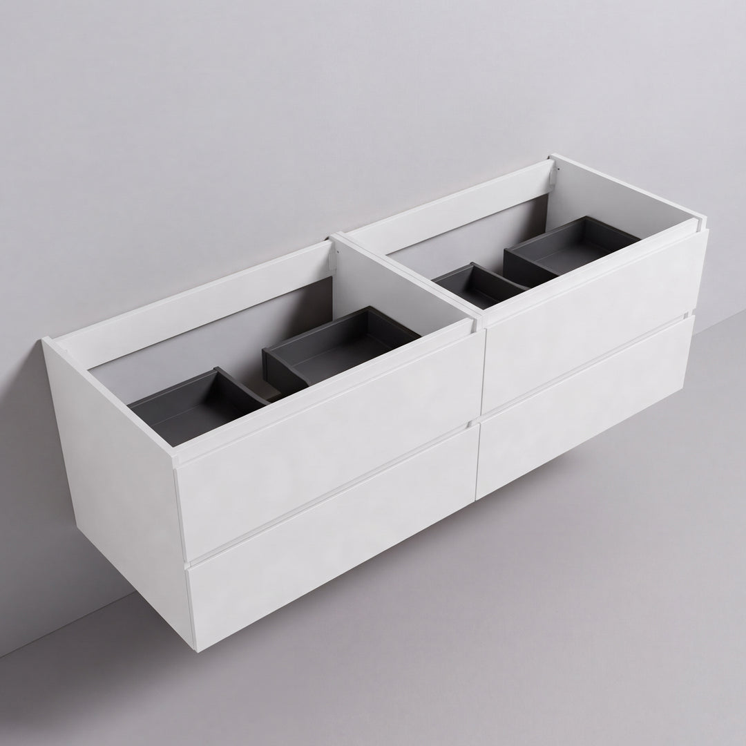 BAI Sonoma 68-inch Floating Bathroom Vanity with Matte White Double Sink