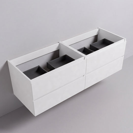 BAI Sonoma 68-inch Floating Bathroom Vanity with Matte White Double Sink