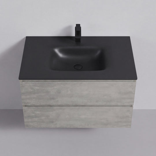 BAI Sonoma 34-inch Floating Bathroom Vanity with Matte Black Sink