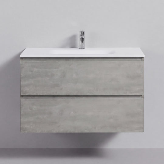 BAI Sonoma 34-inch Floating Bathroom Vanity with Matte White Sink