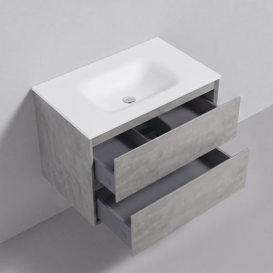 BAI Sonoma 34-inch Floating Bathroom Vanity with Matte White Sink