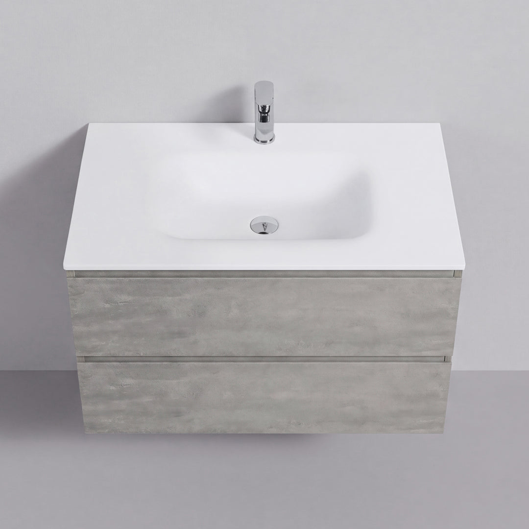 BAI Sonoma 34-inch Floating Bathroom Vanity with Matte White Sink