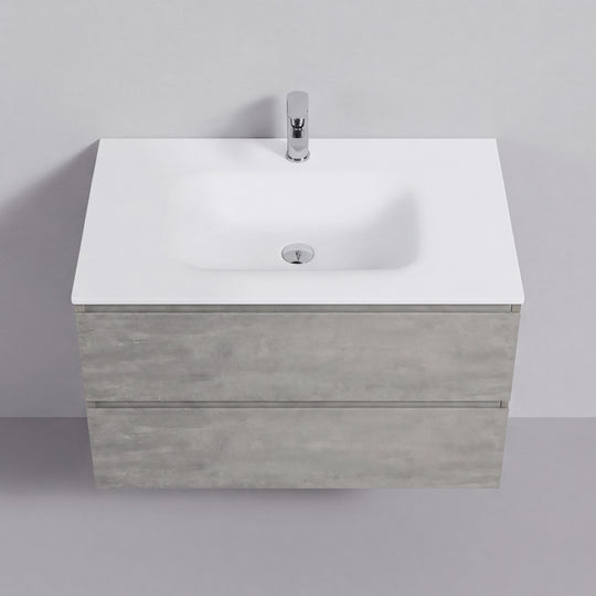 BAI Sonoma 34-inch Floating Bathroom Vanity with Matte White Sink
