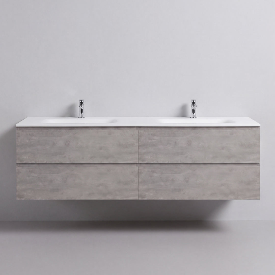 BAI Sonoma 68-inch Floating Bathroom Vanity with Matte White Double Sink
