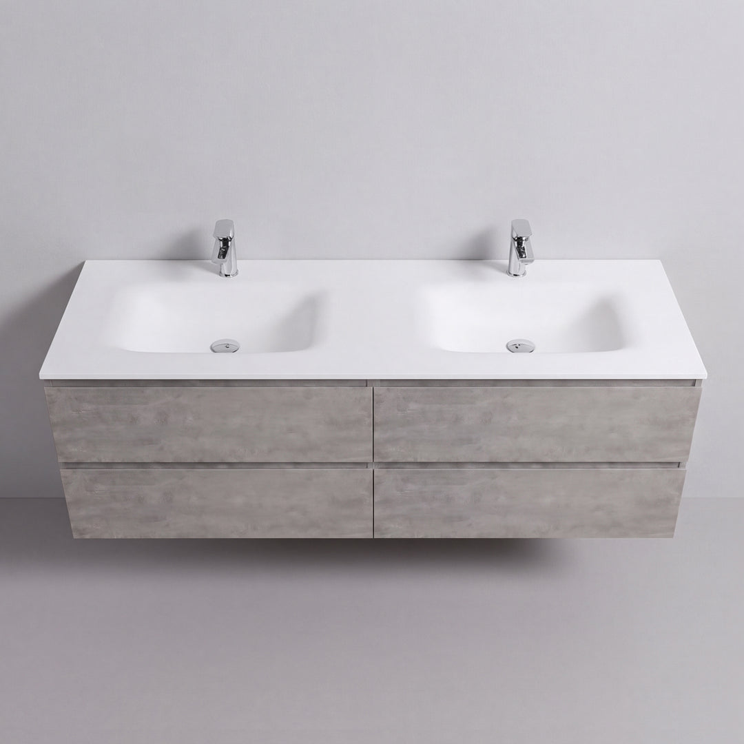 BAI Sonoma 68-inch Floating Bathroom Vanity with Matte White Double Sink