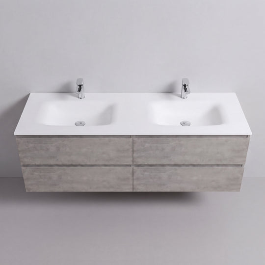 BAI Sonoma 68-inch Floating Bathroom Vanity with Matte White Double Sink