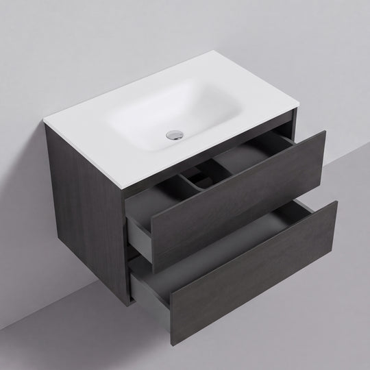 BAI Sonoma 34-inch Floating Bathroom Vanity with Matte White Sink
