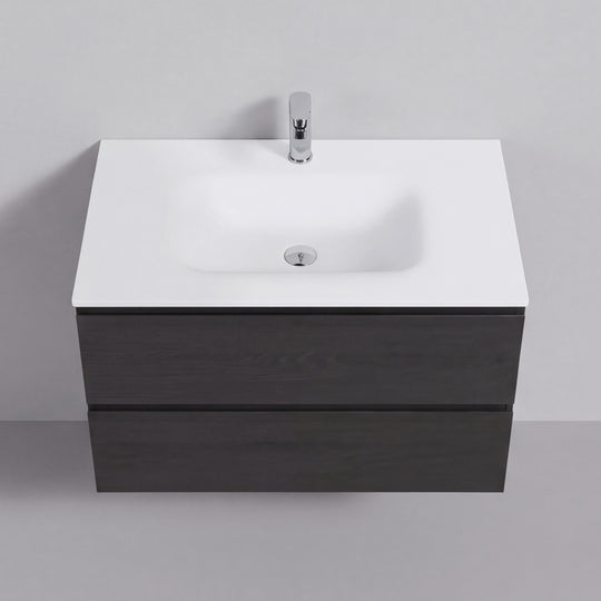 BAI Sonoma 34-inch Floating Bathroom Vanity with Matte White Sink