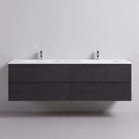 BAI Sonoma 68-inch Floating Bathroom Vanity with Matte White Double Sink