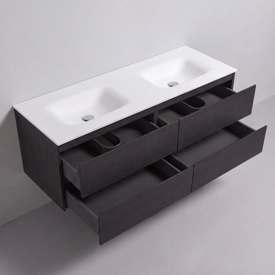 BAI Sonoma 68-inch Floating Bathroom Vanity with Matte White Double Sink