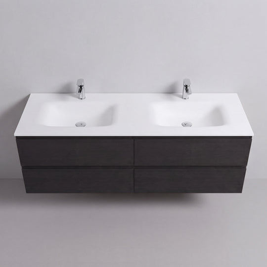 BAI Sonoma 68-inch Floating Bathroom Vanity with Matte White Double Sink