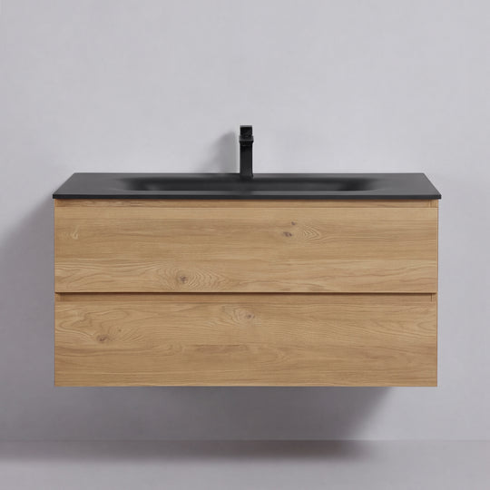 BAI Sonoma 42-inch Floating Bathroom Vanity with Matte Black Sink