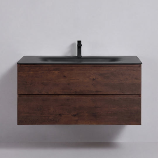 BAI Sonoma 42-inch Floating Bathroom Vanity with Matte Black Sink
