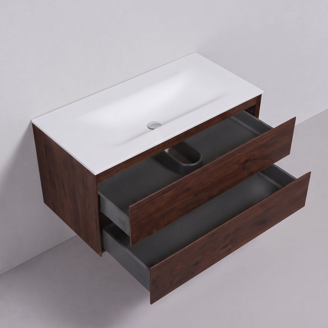 BAI Sonoma 42-inch Floating Bathroom Vanity with Matte White Sink