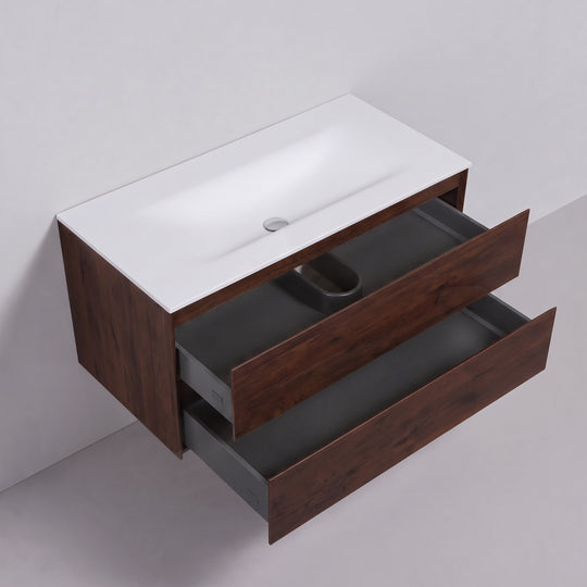 BAI Sonoma 42-inch Floating Bathroom Vanity with Matte White Sink