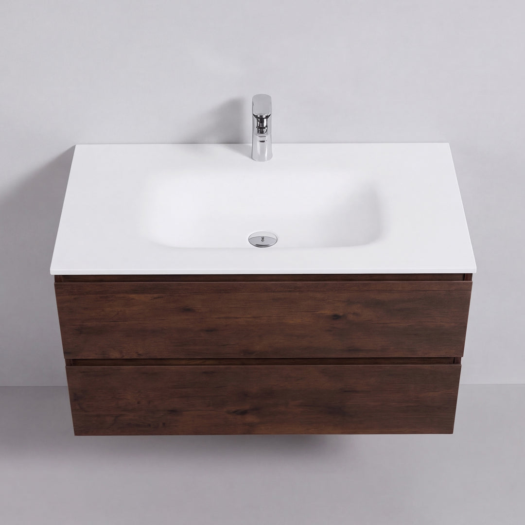 BAI Sonoma 42-inch Floating Bathroom Vanity with Matte White Sink
