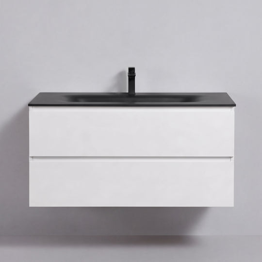 BAI Sonoma 42-inch Floating Bathroom Vanity with Matte Black Sink