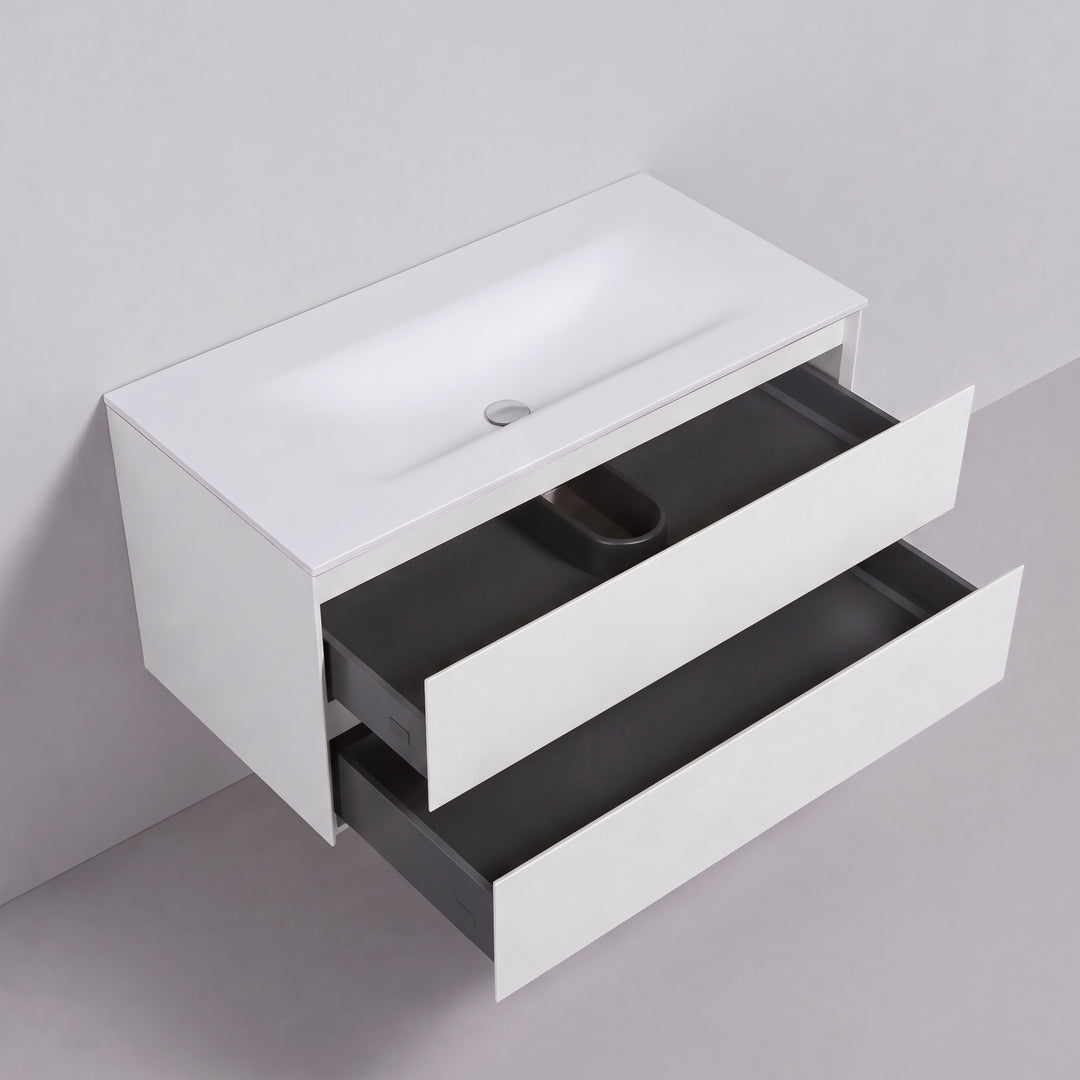 BAI Sonoma 42-inch Floating Bathroom Vanity with Matte White Sink