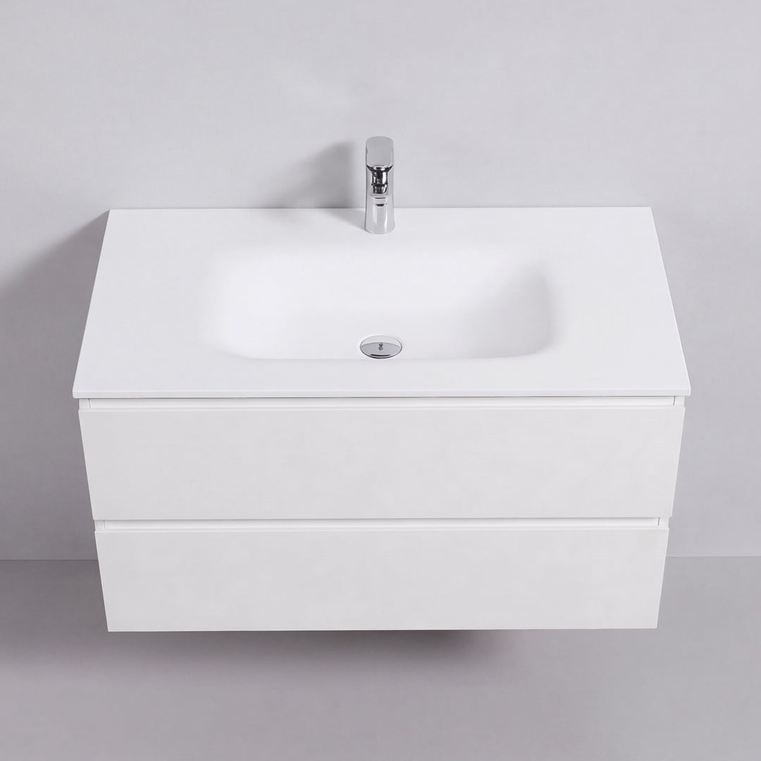 BAI Sonoma 42-inch Floating Bathroom Vanity with Matte White Sink