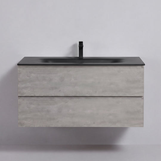 BAI Sonoma 42-inch Floating Bathroom Vanity with Matte Black Sink