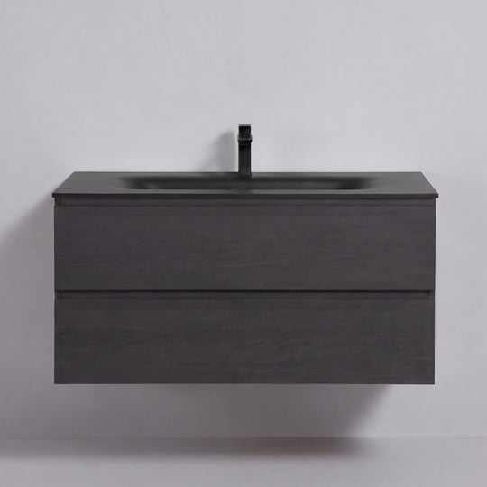 BAI Sonoma 42-inch Floating Bathroom Vanity with Matte Black Sink