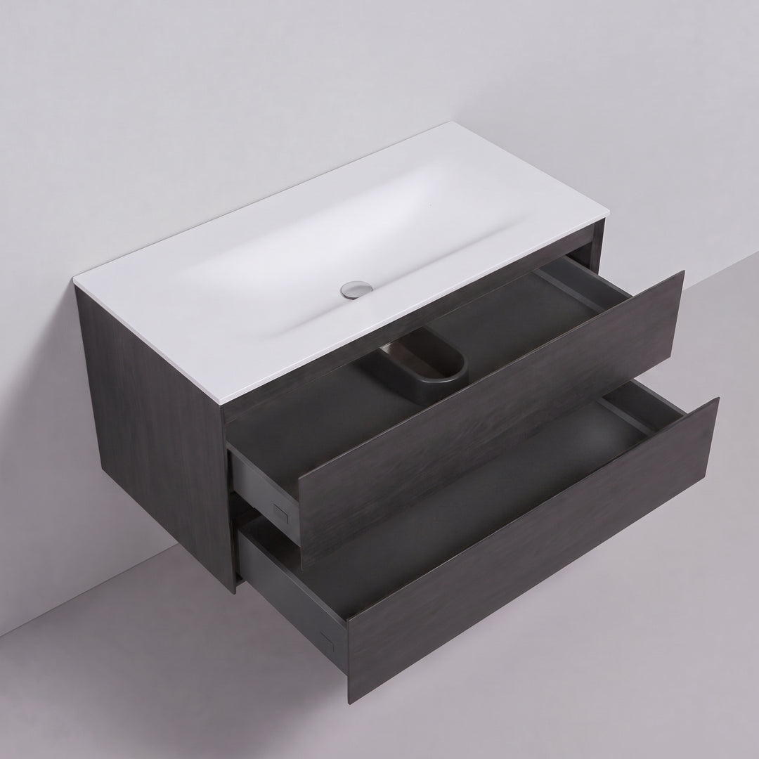 BAI Sonoma 42-inch Floating Bathroom Vanity with Matte White Sink
