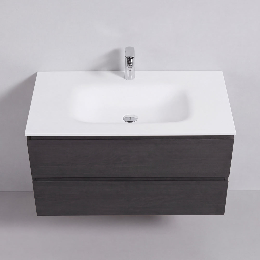 BAI Sonoma 42-inch Floating Bathroom Vanity with Matte White Sink
