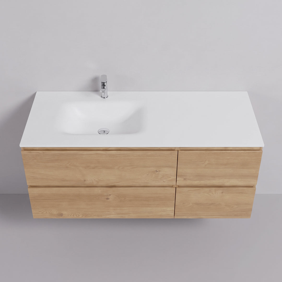 BAI Sonoma 52-inch Floating Bathroom Vanity with Matte White Sink