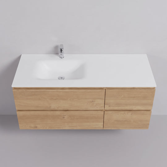 BAI Sonoma 52-inch Floating Bathroom Vanity with Matte White Sink
