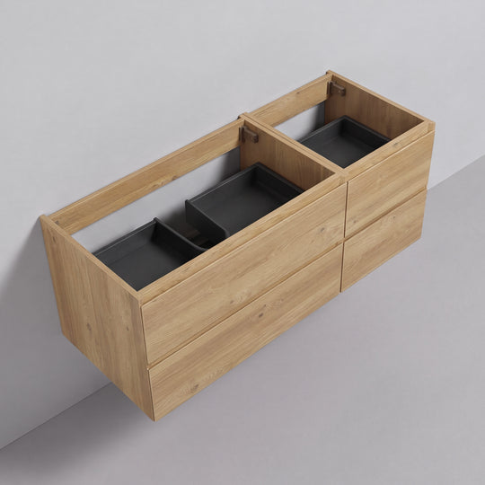 BAI Sonoma 52-inch Floating Bathroom Vanity with Matte Black Sink