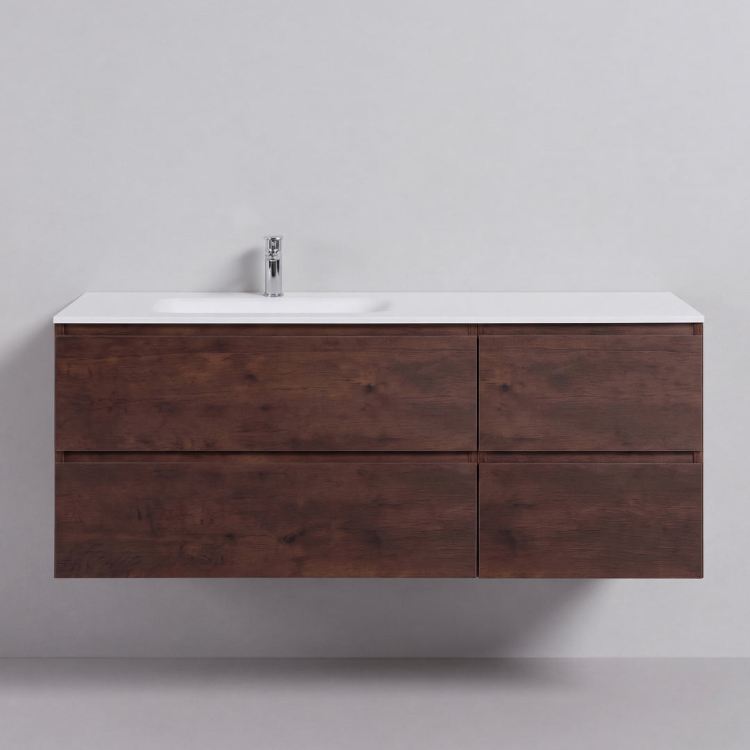 BAI Sonoma 52-inch Floating Bathroom Vanity with Matte White Sink