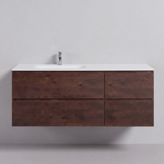 BAI Sonoma 52-inch Floating Bathroom Vanity with Matte White Sink