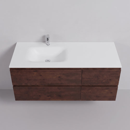 BAI Sonoma 52-inch Floating Bathroom Vanity with Matte White Sink