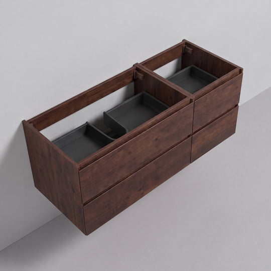 BAI Sonoma 52-inch Floating Bathroom Vanity with Matte Black Sink