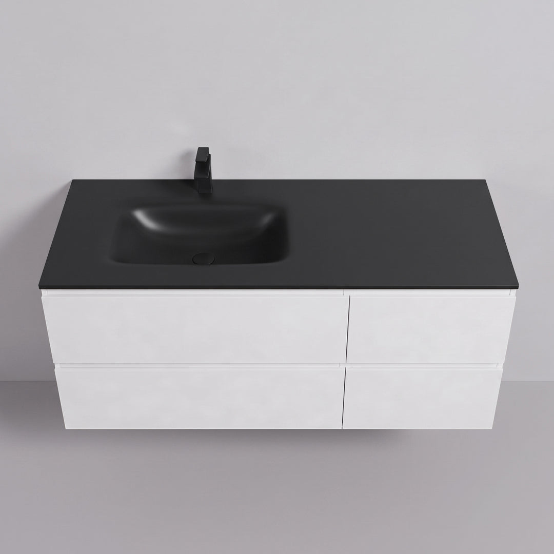 BAI Sonoma 52-inch Floating Bathroom Vanity with Matte Black Sink