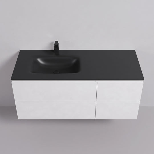 BAI Sonoma 52-inch Floating Bathroom Vanity with Matte Black Sink