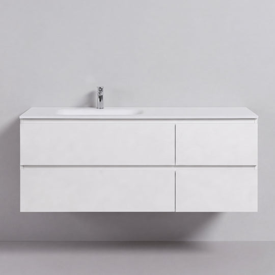 BAI Sonoma 52-inch Floating Bathroom Vanity with Matte White Sink