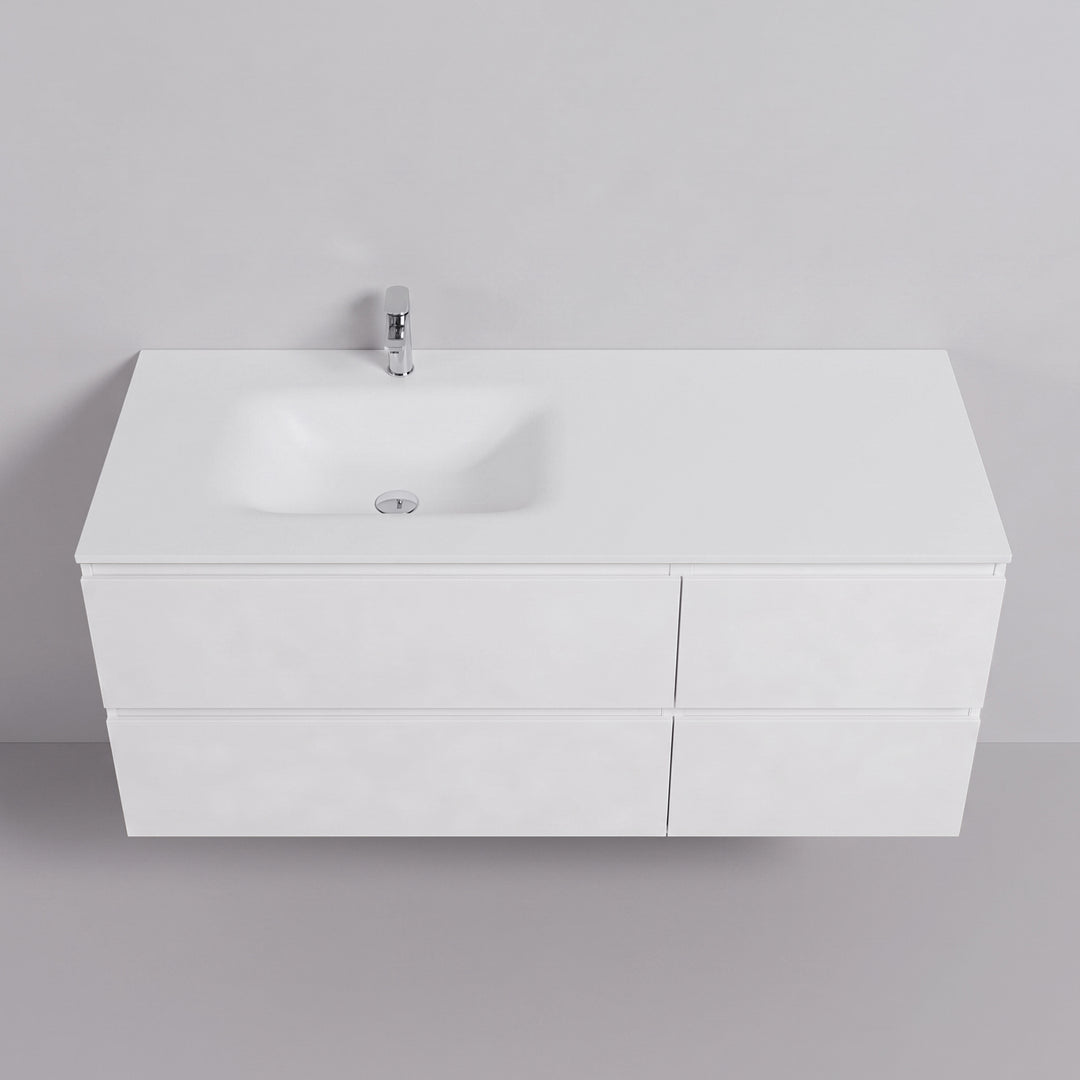 BAI Sonoma 52-inch Floating Bathroom Vanity with Matte White Sink